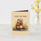 Schattigee bever tekst toevoegen voor elk doel kaart (Gele Bloem)