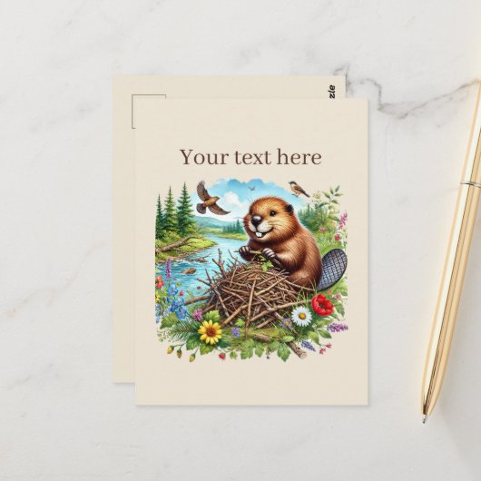Schattigee beverliefhebbers aanpasbaar briefkaart (Voorkant / Achterkant in situ)