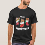 Schattigee bevers in kerstkousen voor kerst t-shirt (Voorkant)