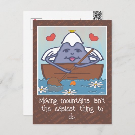 Schattigee bewegende bergengel aanmoediging briefkaart (Voorkant / Achterkant)