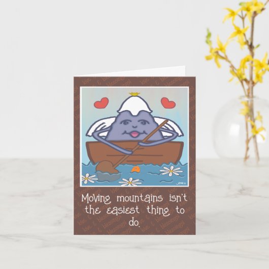 Schattigee bewegende bergengel aanmoediging kaart (Gele Bloem)