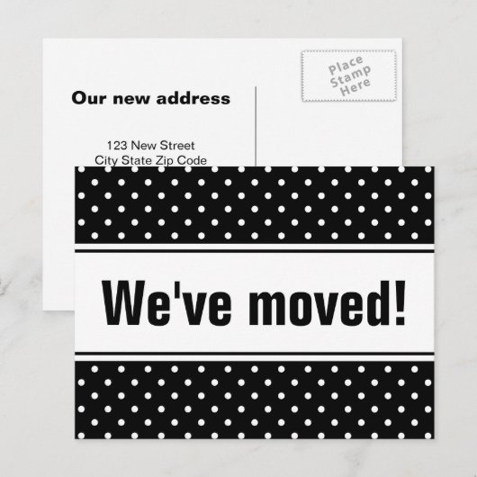 Schattigee bewegende briefkaarten met polka dots (Voorkant / Achterkant)