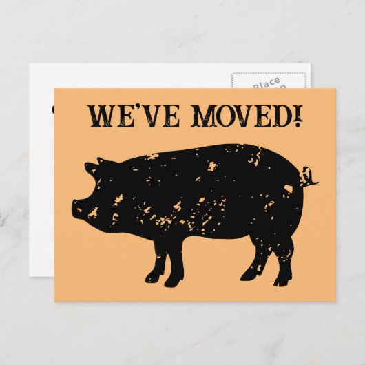 Schattigee bewegende briefkaarten met varkenssilho (Voorkant / Achterkant)