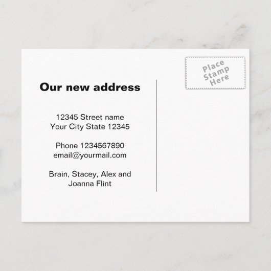 Schattigee bewegende briefkaarten met varkenssilho (Achterkant)