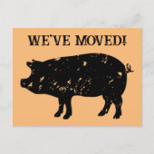 Schattigee bewegende briefkaarten met varkenssilho (Voorkant)