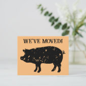 Schattigee bewegende briefkaarten met varkenssilho (Staand voorkant)