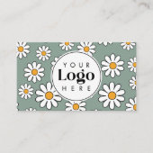 Schattigee bewerkbare Daisy Floral aangepaste Logo Visitekaartje (Voorkant)