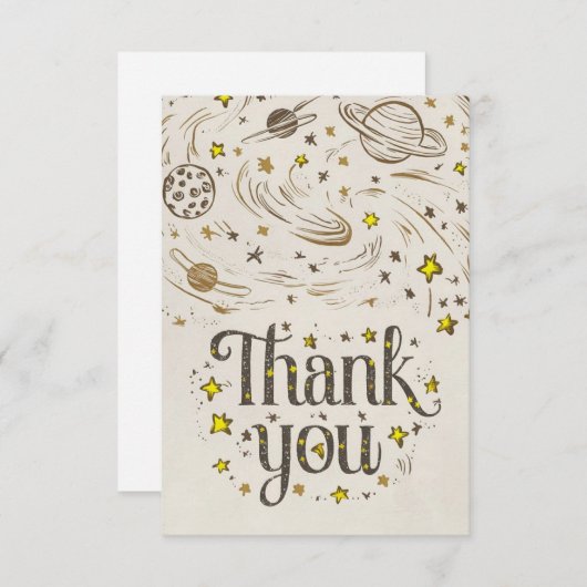Schattigee bewerkbare Galaxy Celestial Bedankkaart (Voorkant / Achterkant)