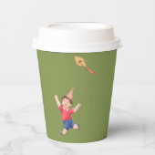 Schattigee bewerkbare naam Groene Picknick Verjaar Papieren Bekers (Voorkant)