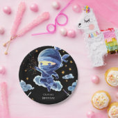 Schattigee bewerkbare Ninja Verjaardag Papieren Bordje (Feest)