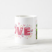 Schattigee bewerkbare pastel bloemenliefde met fot koffiemok (Center)