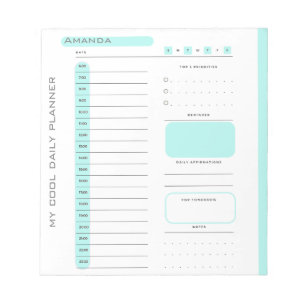 Schattigee bewerkbare Tear Away Daily Planner Notitieblok