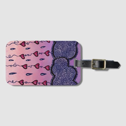 Schattigee bewolking, harten en regendruppels bagagelabel (Voorkant (horizontaal))