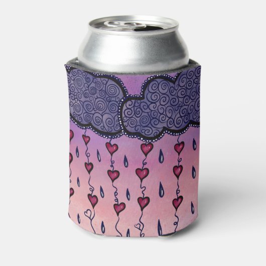 Schattigee bewolking, harten en regendruppels blikjeskoeler (Blikje Achterkant)