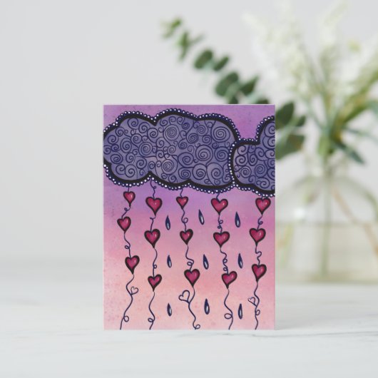 Schattigee bewolking, harten en regendruppels briefkaart (Staand voorkant)