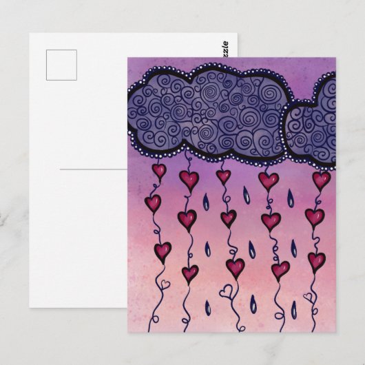 Schattigee bewolking, harten en regendruppels briefkaart (Voorkant / Achterkant)