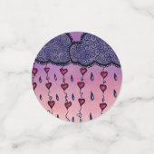Schattigee bewolking, harten en regendruppels confetti (Kleine voorkant)