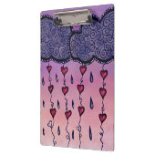 Schattigee bewolking, harten en regendruppels klembord (Links)