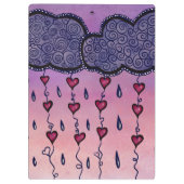 Schattigee bewolking, harten en regendruppels klembord (Achterkant)