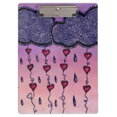 Schattigee bewolking, harten en regendruppels klembord (Voorkant)