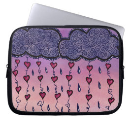 Schattigee bewolking, harten en regendruppels laptop sleeve