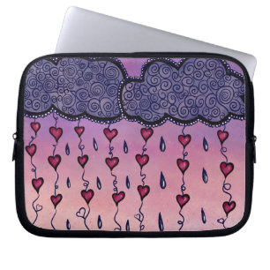 Schattigee bewolking, harten en regendruppels laptop sleeve