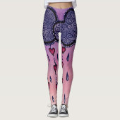 Schattigee bewolking, harten en regendruppels leggings (Voorkant)