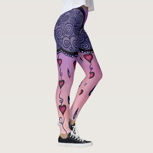 Schattigee bewolking, harten en regendruppels leggings (Rechts)