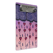 Schattigee bewolking, harten en regendruppels mini klembord (Schuin)