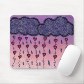 Schattigee bewolking, harten en regendruppels muismat (Met muis)