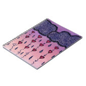 Schattigee bewolking, harten en regendruppels notitieboek (Linkerzijde)