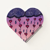 Schattigee bewolking, harten en regendruppels notitieboek (Achterkant)