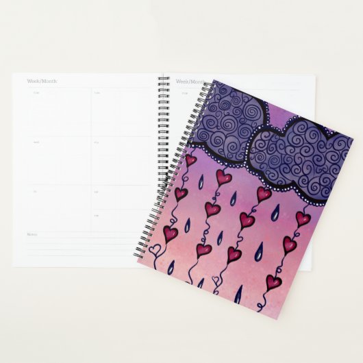 Schattigee bewolking, harten en regendruppels planner (Display)