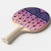 Schattigee bewolking, harten en regendruppels tafeltennisbatje (Voorkant Gekanteld)