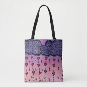 Schattigee bewolking, harten en regendruppels tote bag
