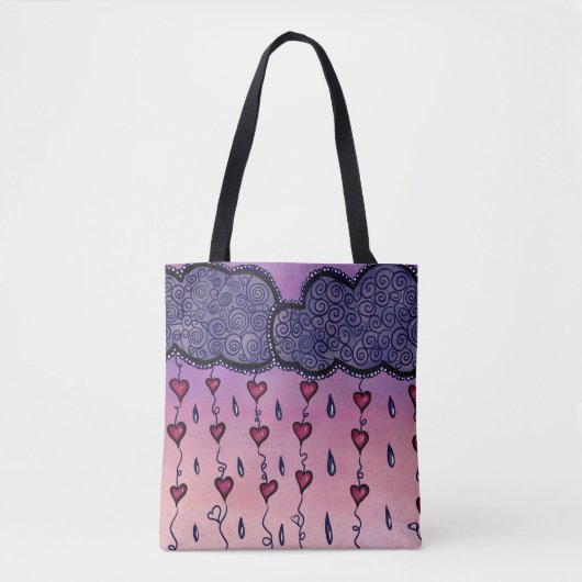 Schattigee bewolking, harten en regendruppels tote bag (Voorkant)