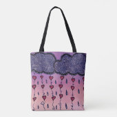 Schattigee bewolking, harten en regendruppels tote bag (Achterkant)