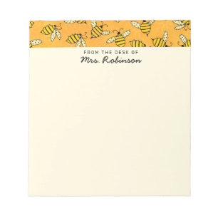 Schattigee Bezige Bijenleraar Van het Bureau van Notitieblok