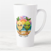 Schattigee BFF Quote Citroen en Limoen-tekens Zons Latte Mok (Rechts)