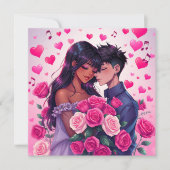 Schattigee bi-raciale anime gepersonaliseerde Vale Kaart (Voorkant)