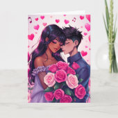 Schattigee bi-raciale anime gepersonaliseerde Vale Kaart (Voorkant)
