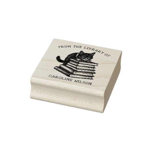 Schattigee  bibliotheekkat rubberstempel (Stempel)