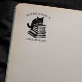 Schattigee  bibliotheekkat rubberstempel