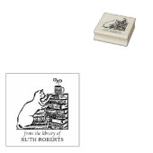 Schattigee  bibliotheekkat rubberstempel (Gestempeld)