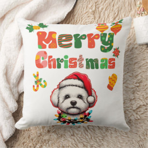 Schattigee Bichon Frise Dog Christmas Pet Xmas Kussen