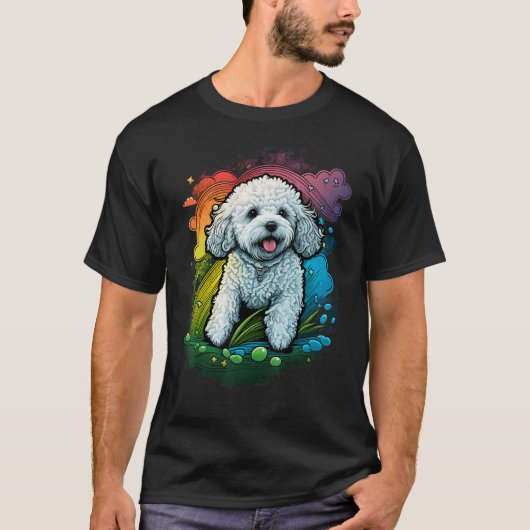 Schattigee Bichon Frise Dog op Bichon Frise Lover T-shirt (Voorkant)