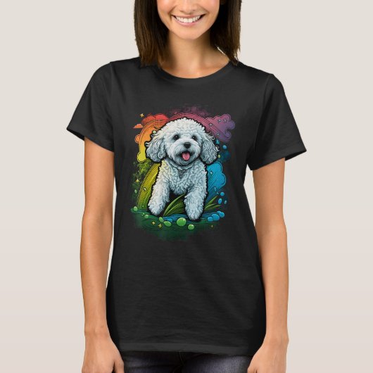 Schattigee Bichon Frise Dog op Bichon Frise Lover T-shirt (Voorkant)