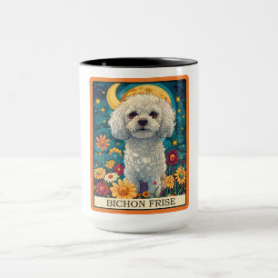Schattigee Bichon Frise Dog Tarot Kaart Mok
