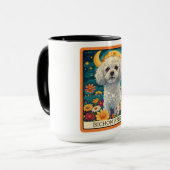 Schattigee Bichon Frise Dog Tarot Kaart Mok (Voorkant links)
