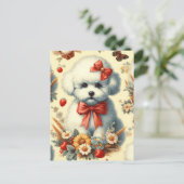 Schattigee Bichon Frisé Illustratie Briefkaart (Staand voorkant)